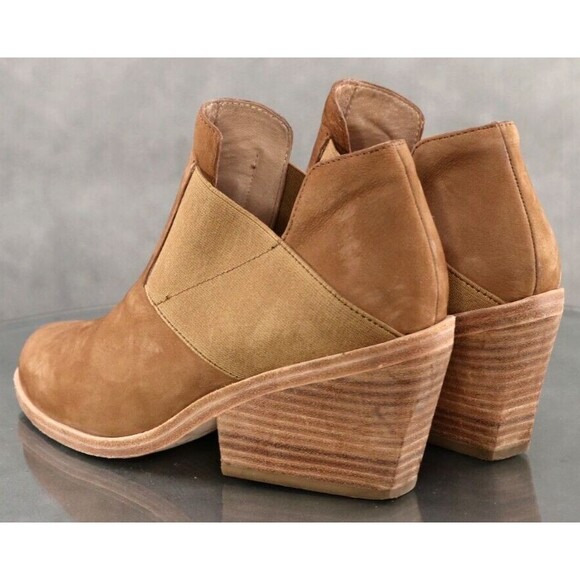 Eileen Fisher Perry $245 Women's Booties Boots Size 6.5 Leather Tan - Picture 6 of 13